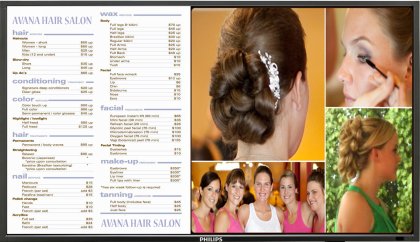 Salon Digital Menu boards