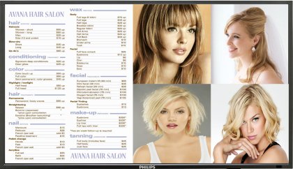 Salon Digital Menu boards