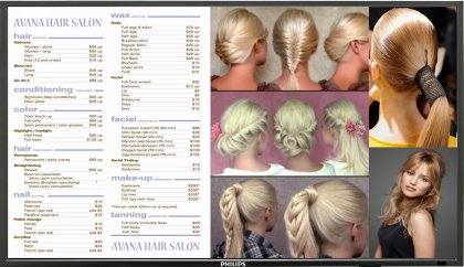 Salon Digital Menu boards