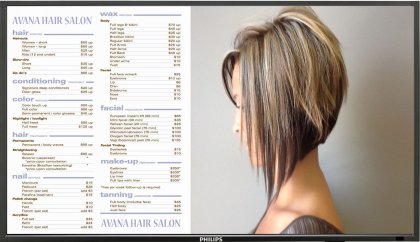 Salon Digital Menu boards