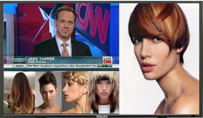 Beauty salon waiting room TV